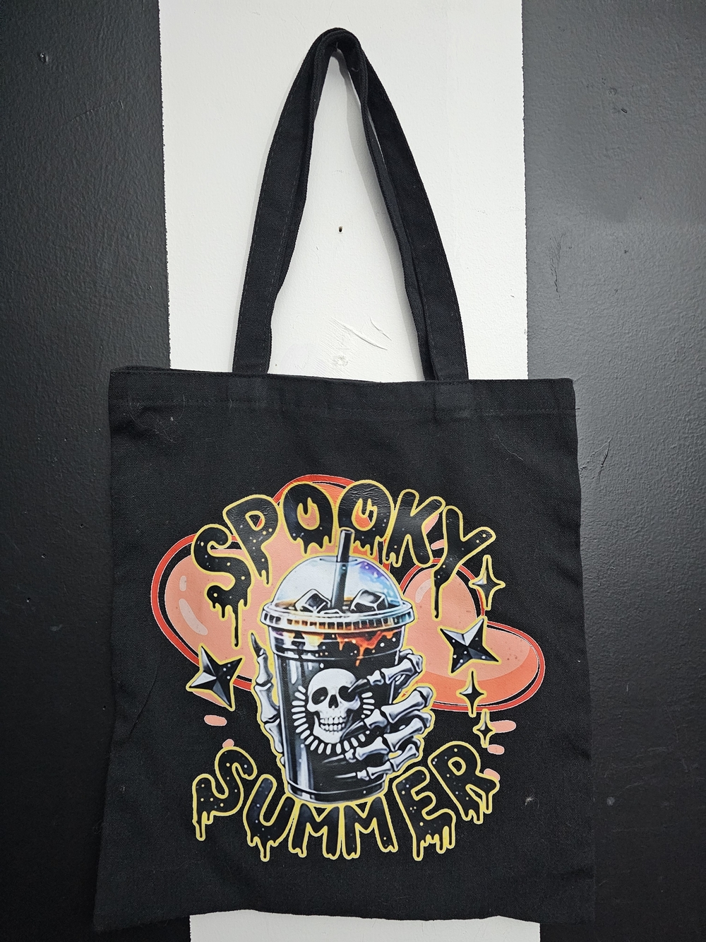 Spooky Summer Black Graphic Tote Bag